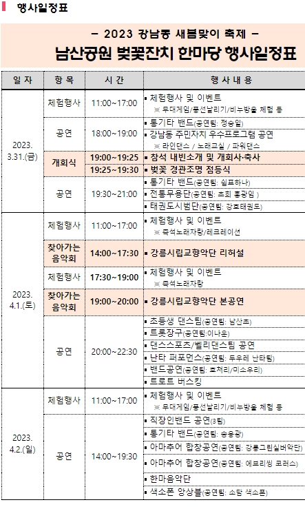 강릉 남산공원 벚꽃축제
